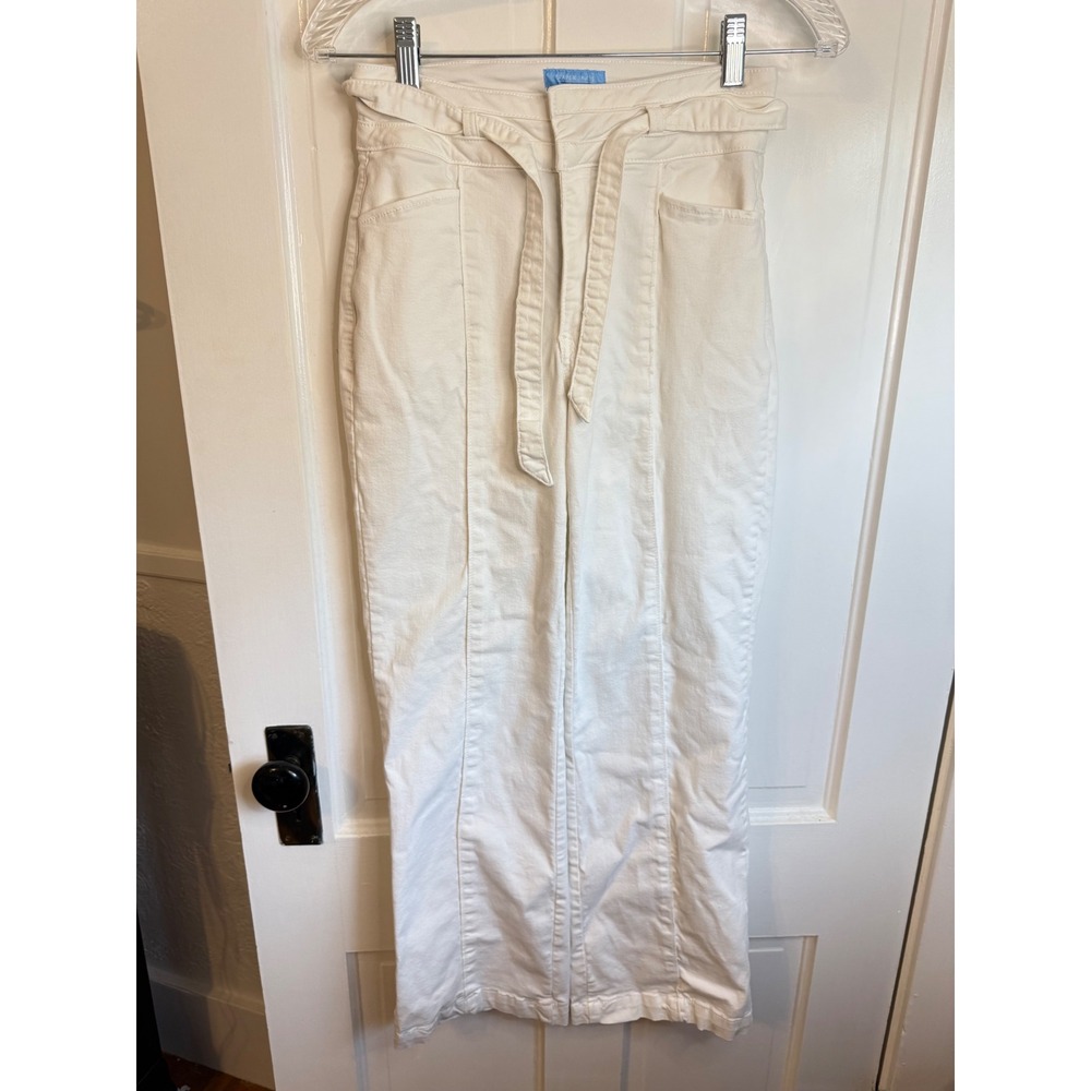 Draper James RSVP Womens White Wide Leg Tie Waist Pants Size 4